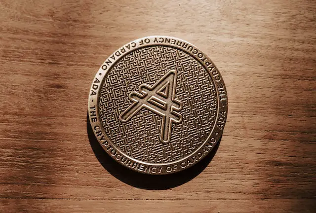 An image of altcoin physical cryptocurrency on the desk.